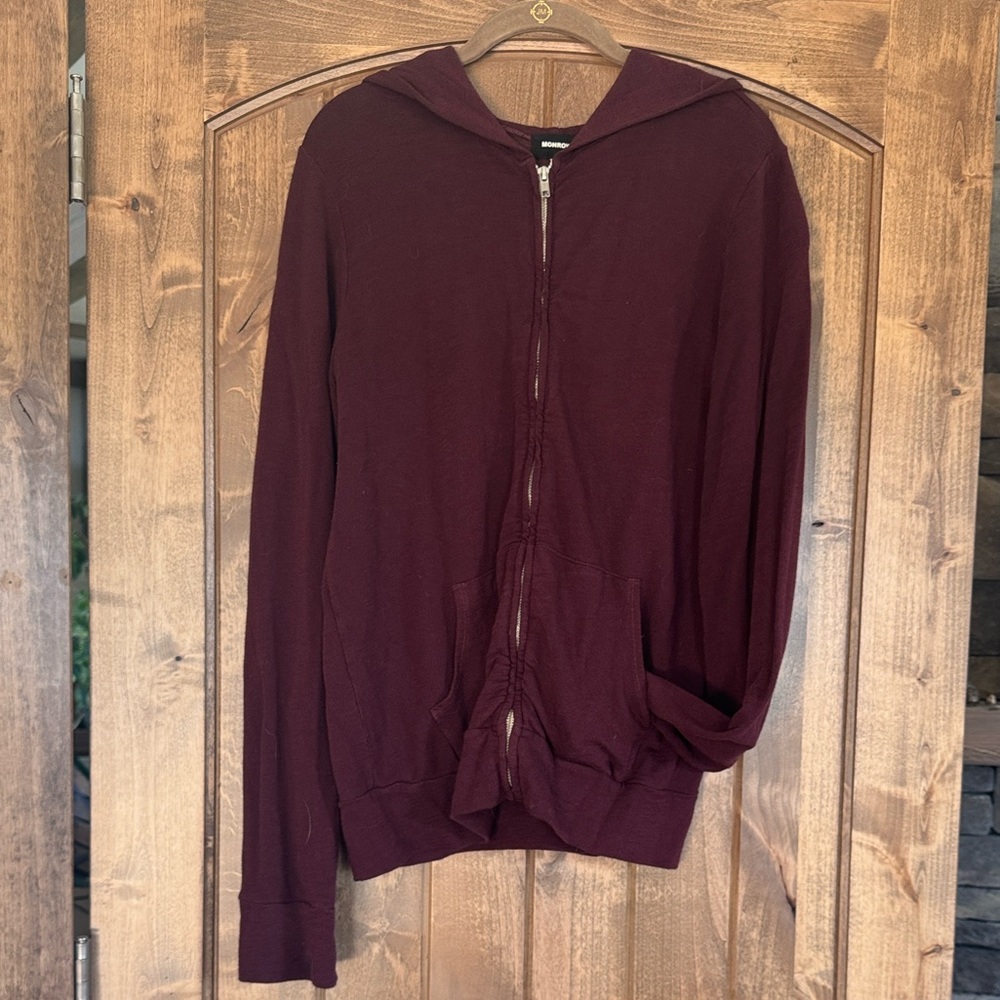 Monrow Maroon Casual Hoodie